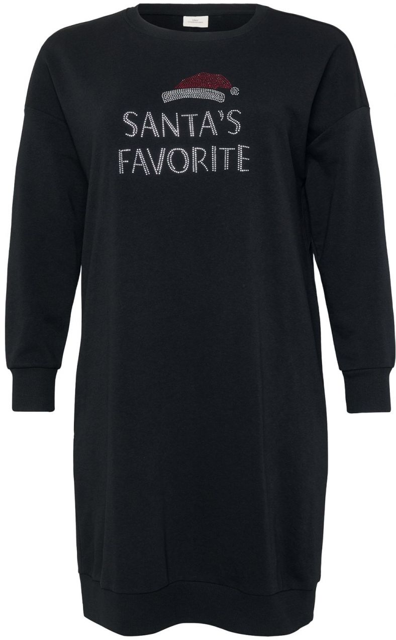 ONLY Carmakoma Šaty 'CARSANTA XMAS'  červená / čierna / biela