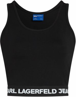 KARL LAGERFELD JEANS Top 'Milano'  čierna / biela