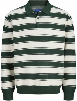 JACK & JONES Sveter 'JORNOSTALGIA'  zelená / biela