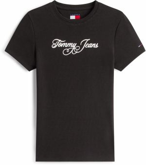 Tommy Jeans Tričko 'ESS'  námornícka modrá / červená / čierna / biela