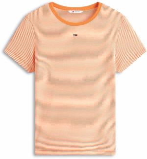 Tommy Jeans Tričko 'ESSENTIAL'  oranžová / biela