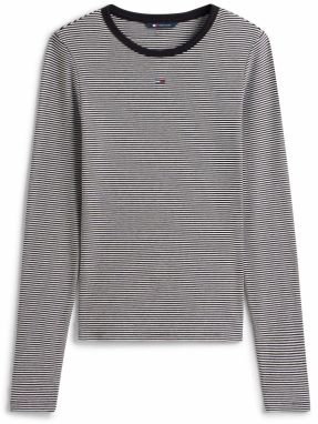 Tommy Jeans Tričko 'ESSENTIAL'  čierna / biela