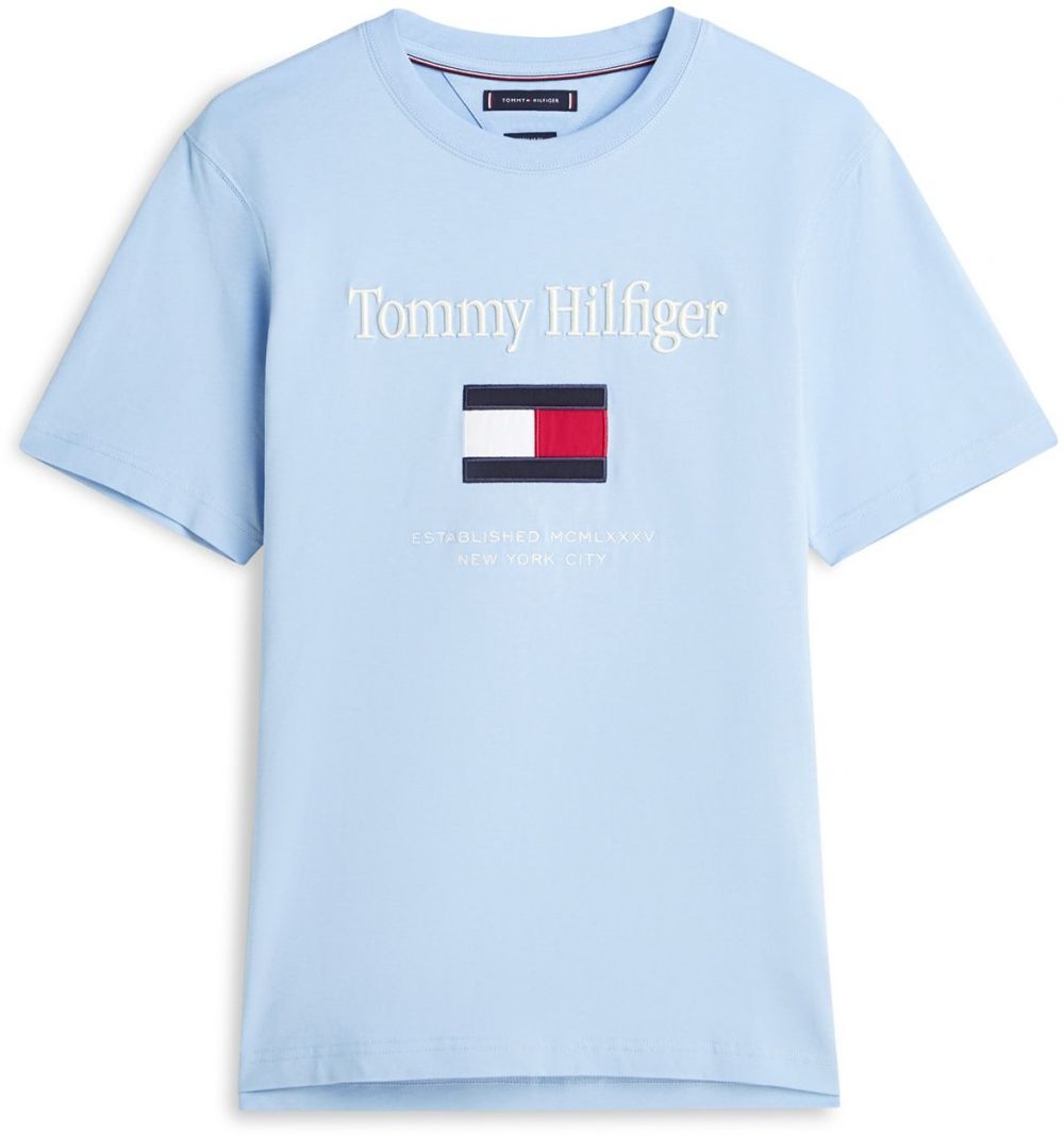 TOMMY HILFIGER Tričko  námornícka modrá / svetlomodrá / červená / biela