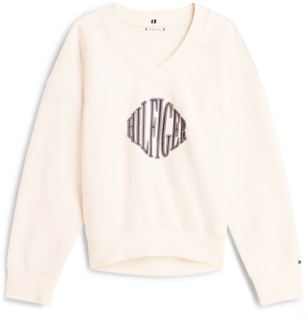 TOMMY HILFIGER Mikina 'VARSITY'  krémová / námornícka modrá