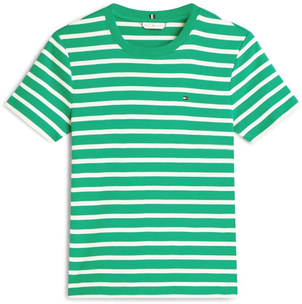 TOMMY HILFIGER Tričko 'CODY'  zelená / biela