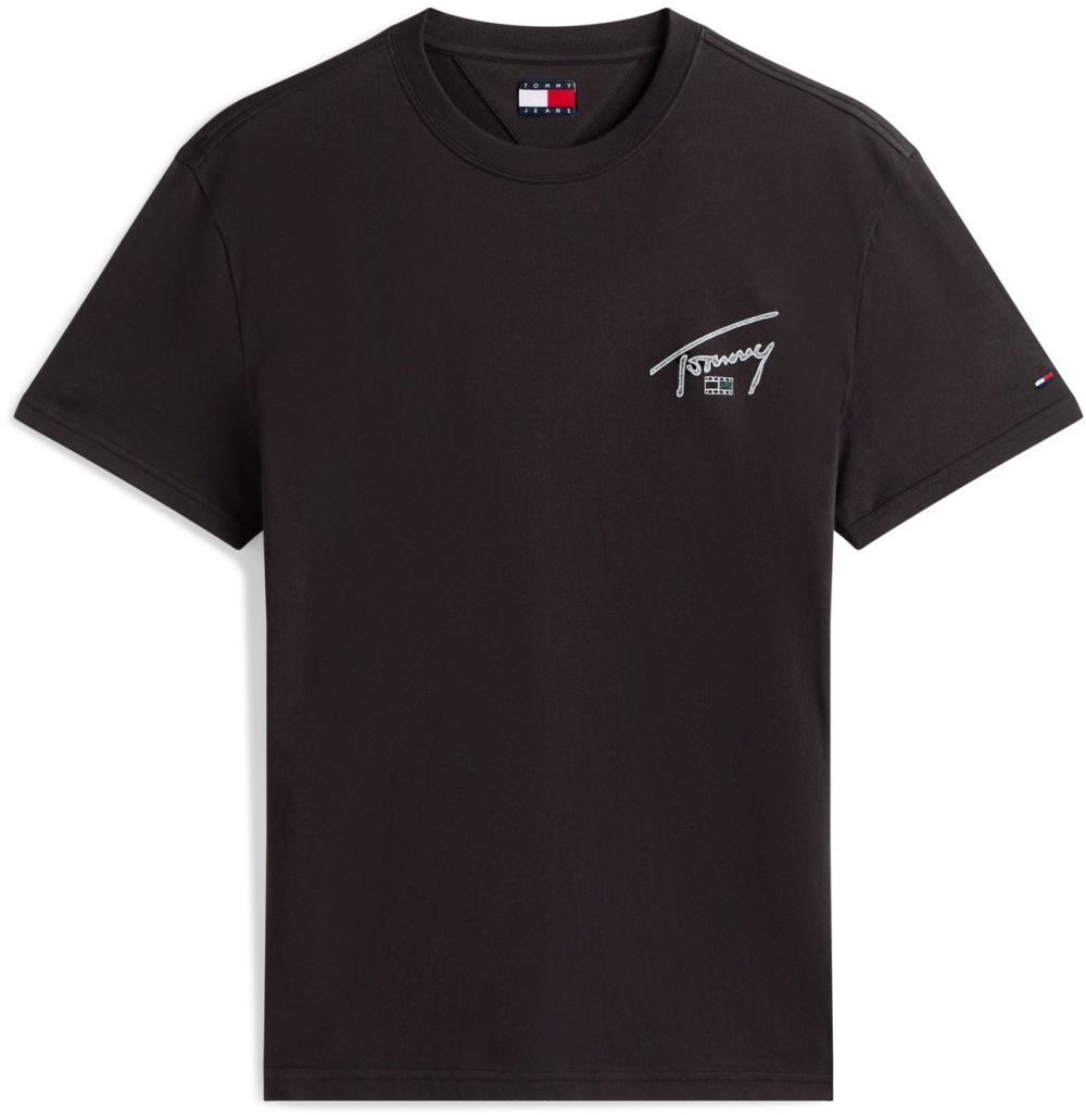 Tommy Jeans Tričko  smaragdová / čierna / biela