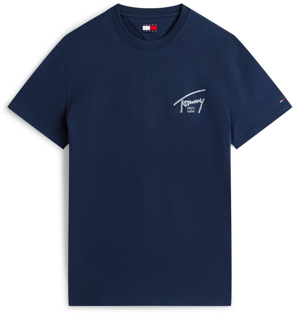 Tommy Jeans Tričko  tmavomodrá / tmavočervená / šedobiela