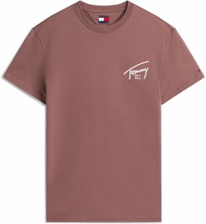 Tommy Jeans Tričko  gaštanová / tmavočervená / biela