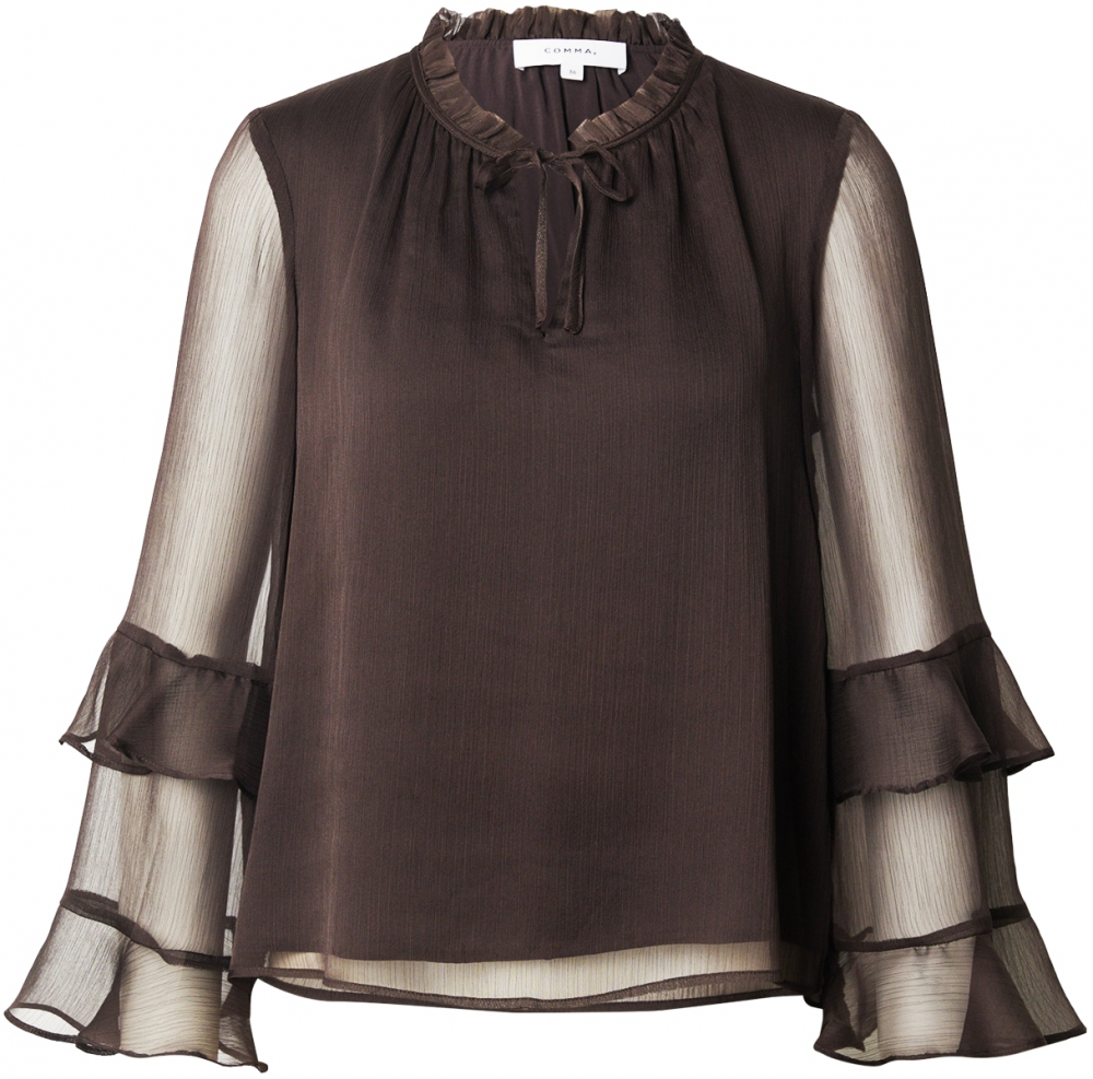 COMMA Blúzka  tmavohnedá