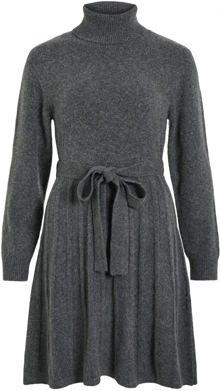 VILA Pletené šaty 'VITrine'  tmavosivá