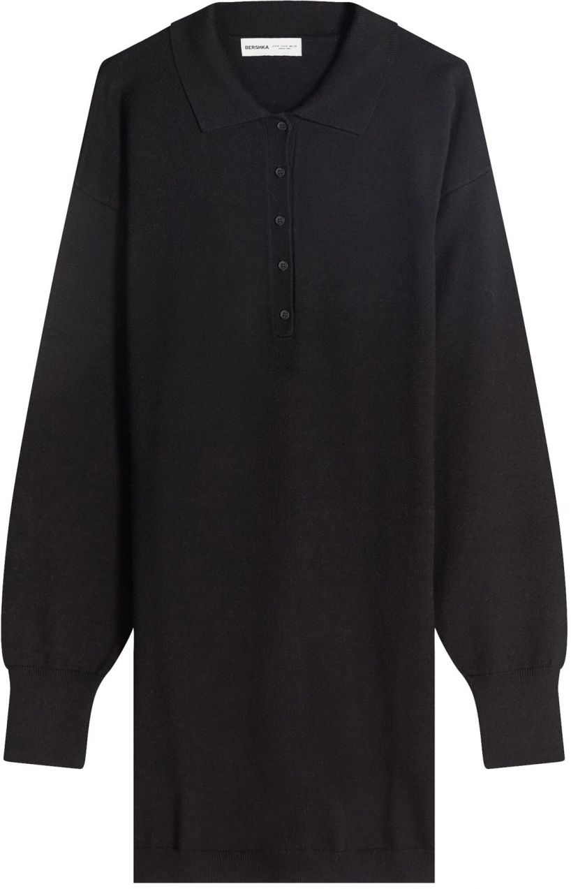 Bershka Pletené šaty  čierna