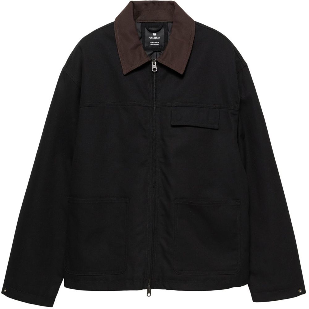 Pull&Bear Prechodná bunda  čierna