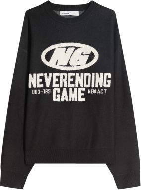 Bershka Sveter  slonová kosť / čierna