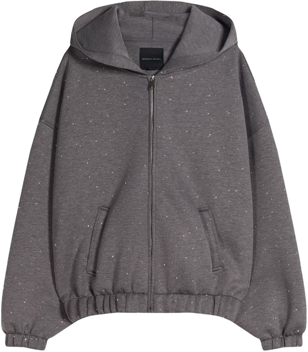 Bershka Tepláková bunda  sivá