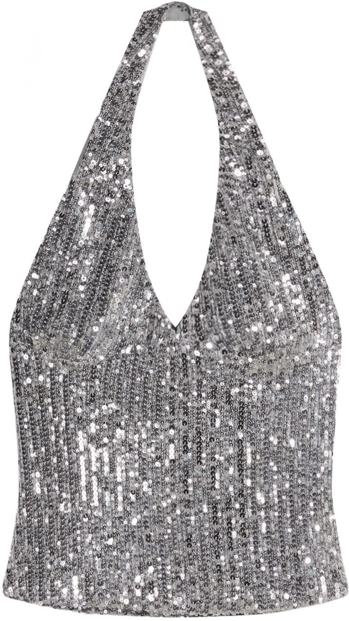 Bershka Top  strieborná