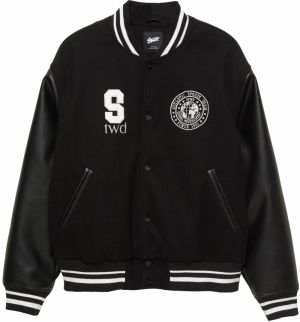 Pull&Bear Prechodná bunda 'STWD'  čierna / biela