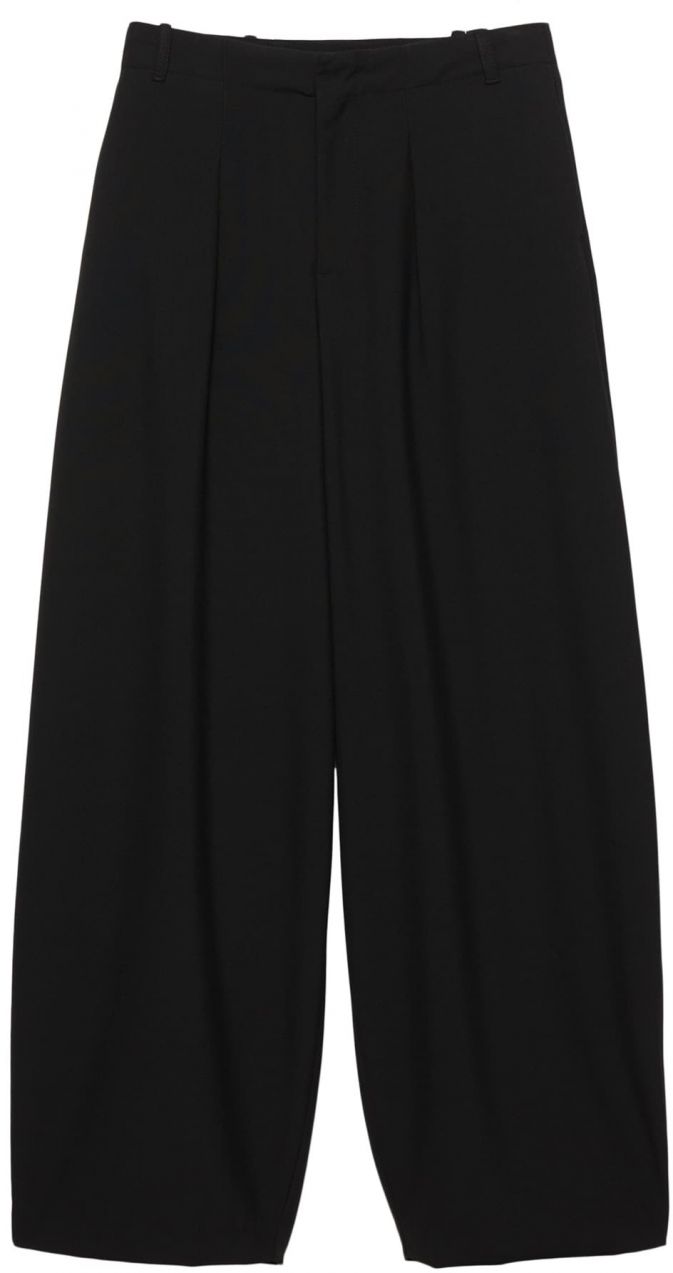 Pull&Bear Plisované nohavice  čierna