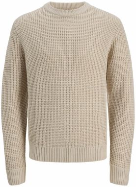 Jack & Jones Plus Sveter 'JJGLOBAL'  béžová