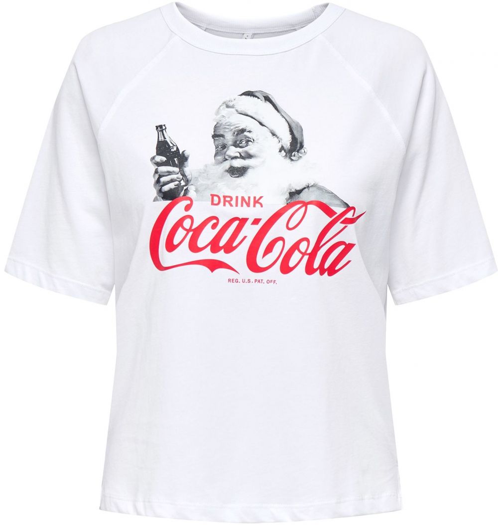 ONLY Carmakoma Tričko 'CARCOCA COLA XMAS'  ružová / čierna / biela