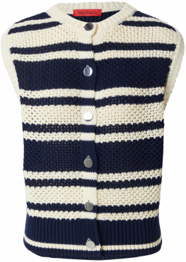 MAX&Co. Pletená vesta 'BETA'  krémová / námornícka modrá