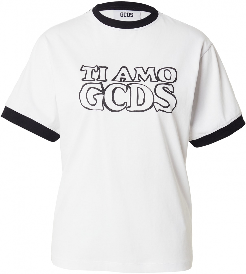 GCDS Tričko 'TI AMO GCDS'  čierna / biela