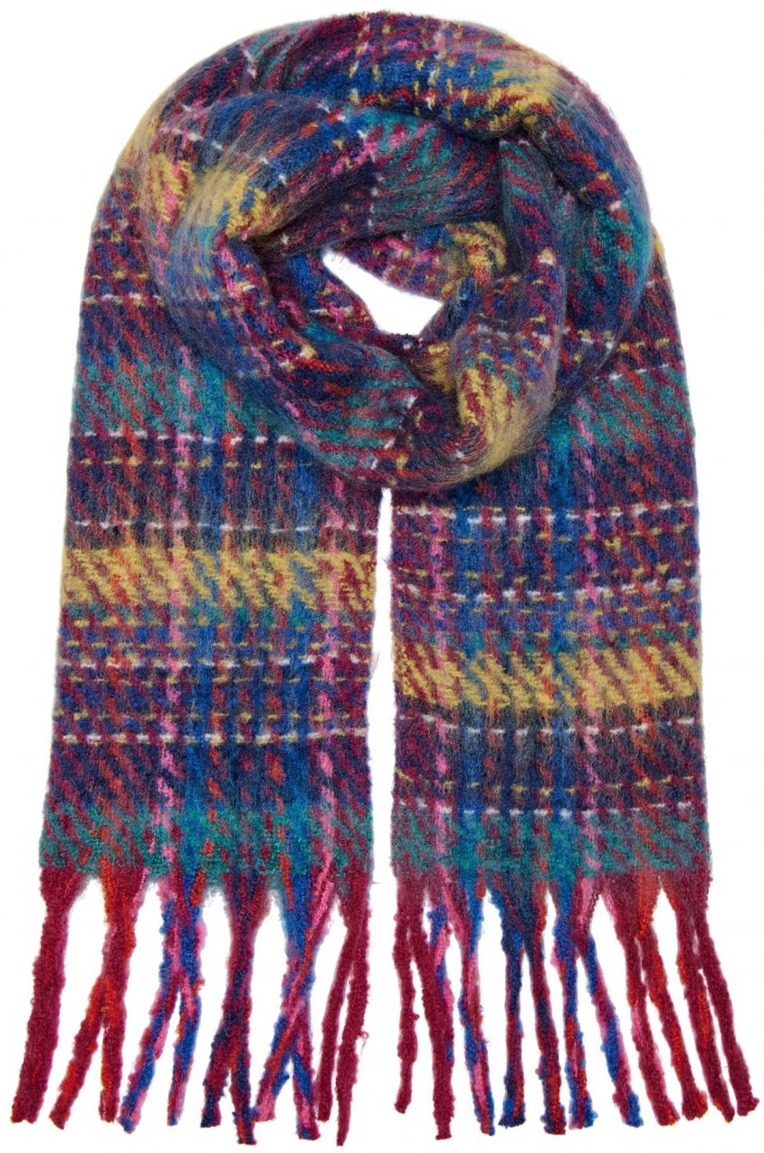 ONLY Šál 'ONLADRIANE'  modrá / žltá / tmavočervená