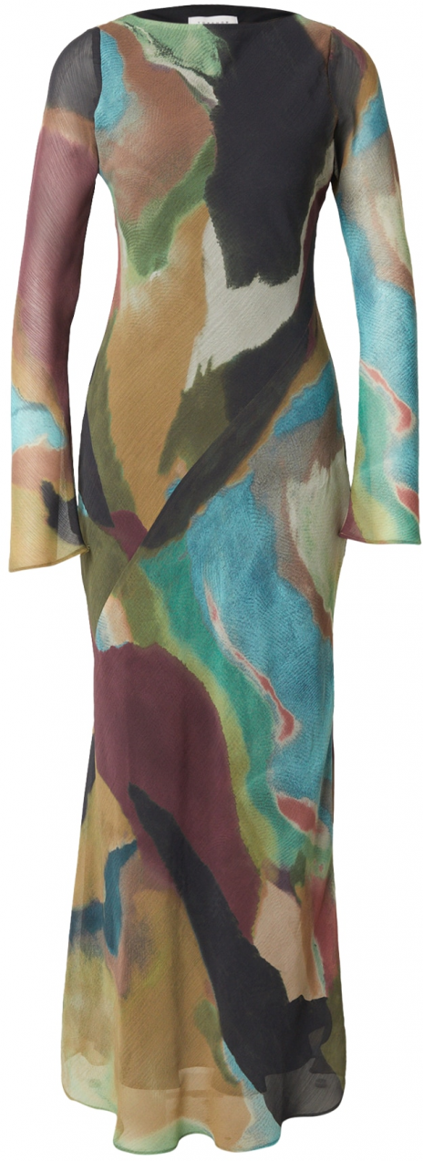 TOPSHOP Šaty 'SOFIE'  tyrkysová / gaštanová / sépiová / čierna