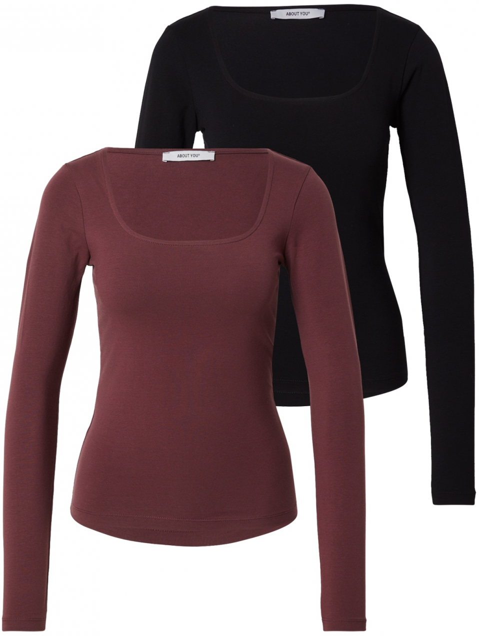 ABOUT YOU Tričko 'Luise'  tmavočervená / čierna