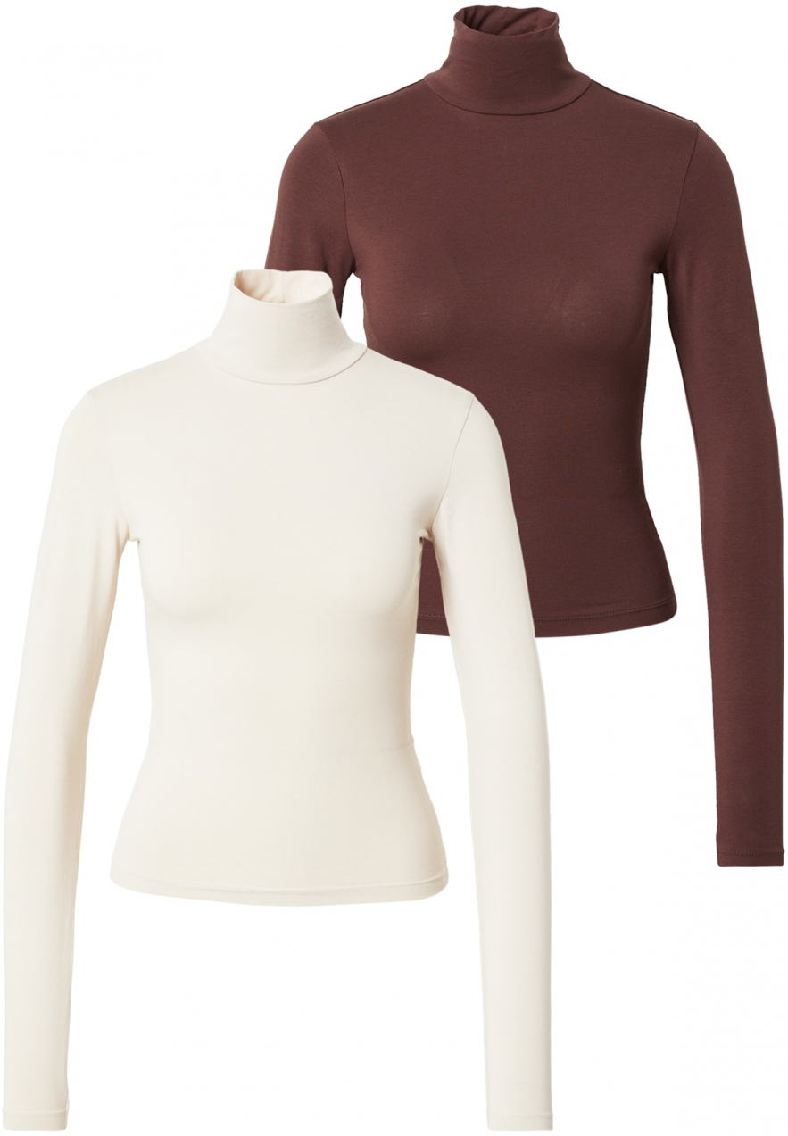 studioselect Tričko 'Mila'  krémová / čokoládová