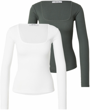 ABOUT YOU Tričko 'Sita'  tmavozelená / biela