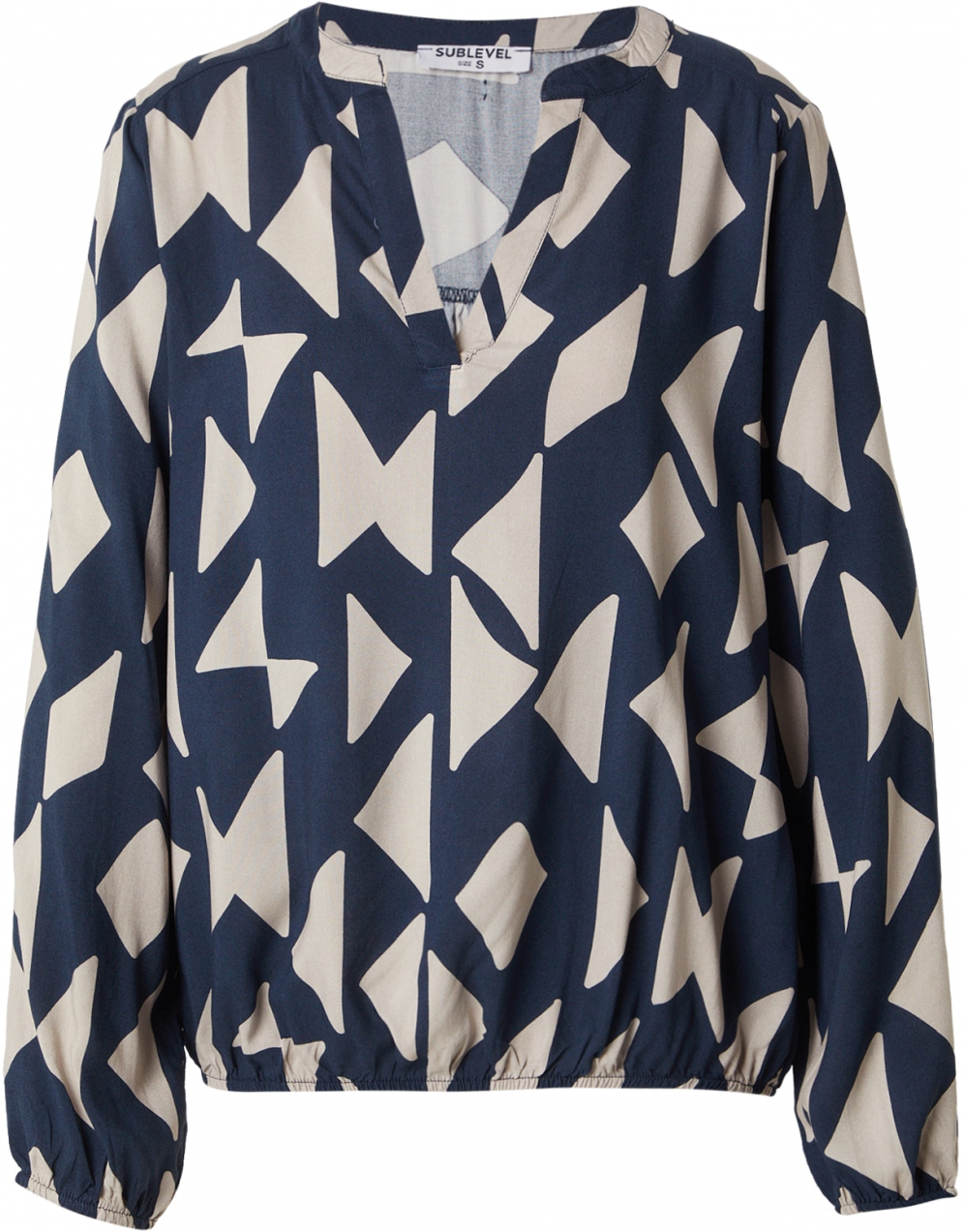 Sublevel Blúzka  svetlobéžová / tmavomodrá