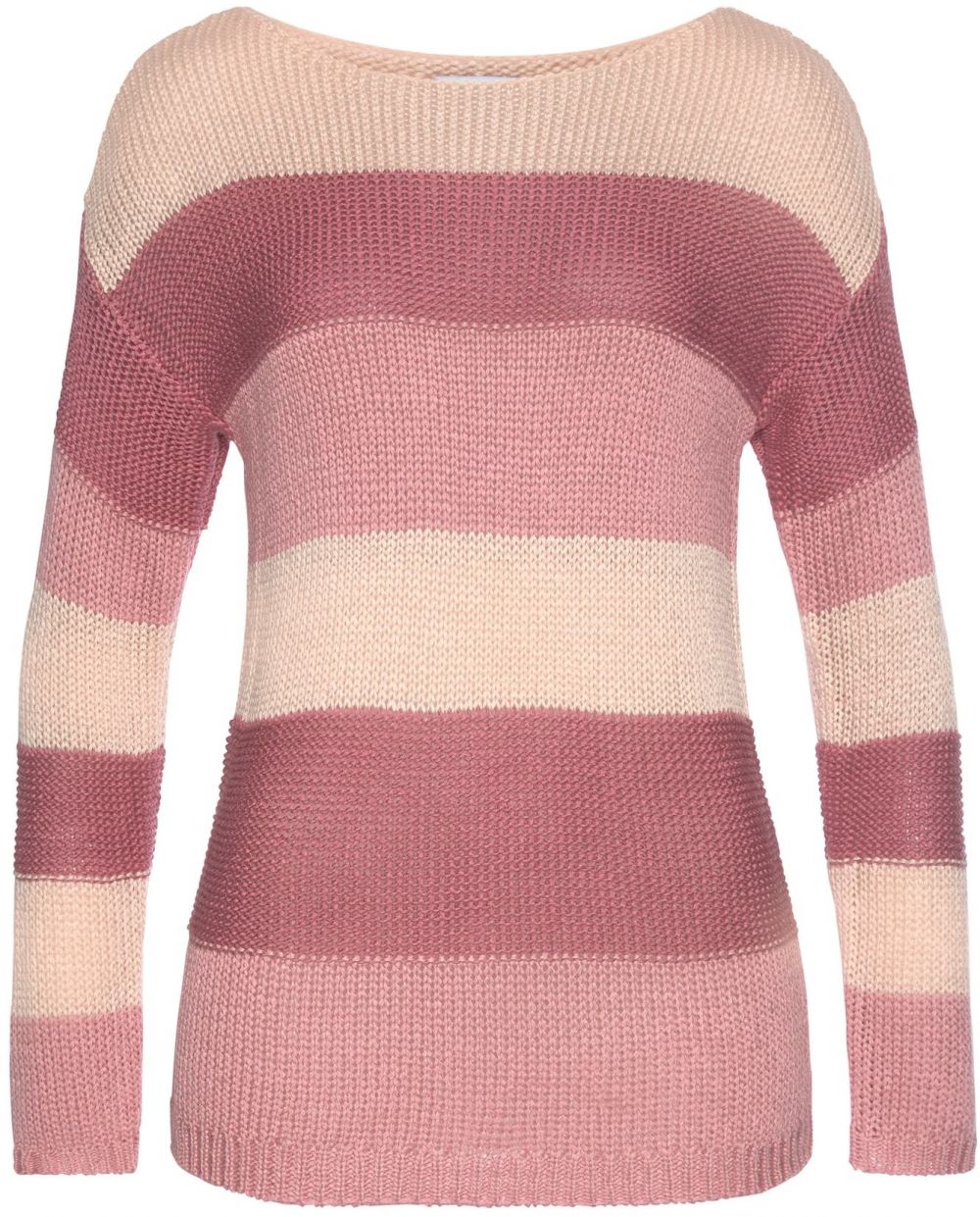 LASCANA Sveter  krémová / malinová / púdrová