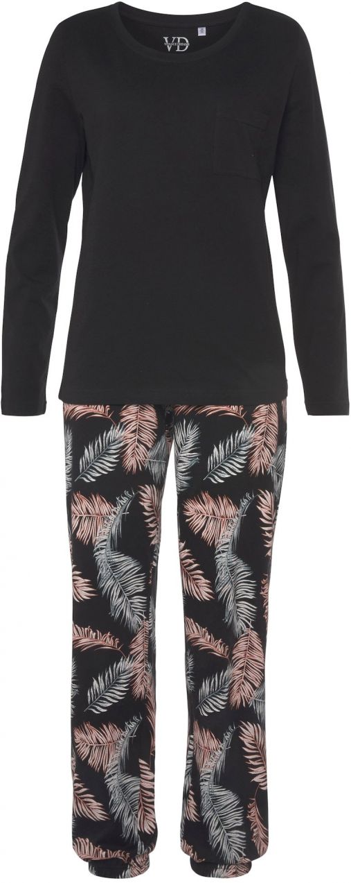 VIVANCE Pyžamo 'Dreams'  sivá / ružová / čierna