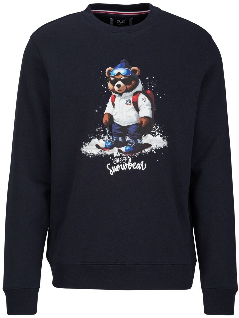 19V69 ITALIA Mikina 'Nico Snowbear'  námornícka modrá / hnedá / červená / biela