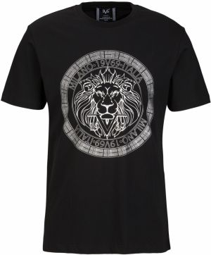 19V69 ITALIA Tričko 'Rafael Carrier 8'  čierna / biela