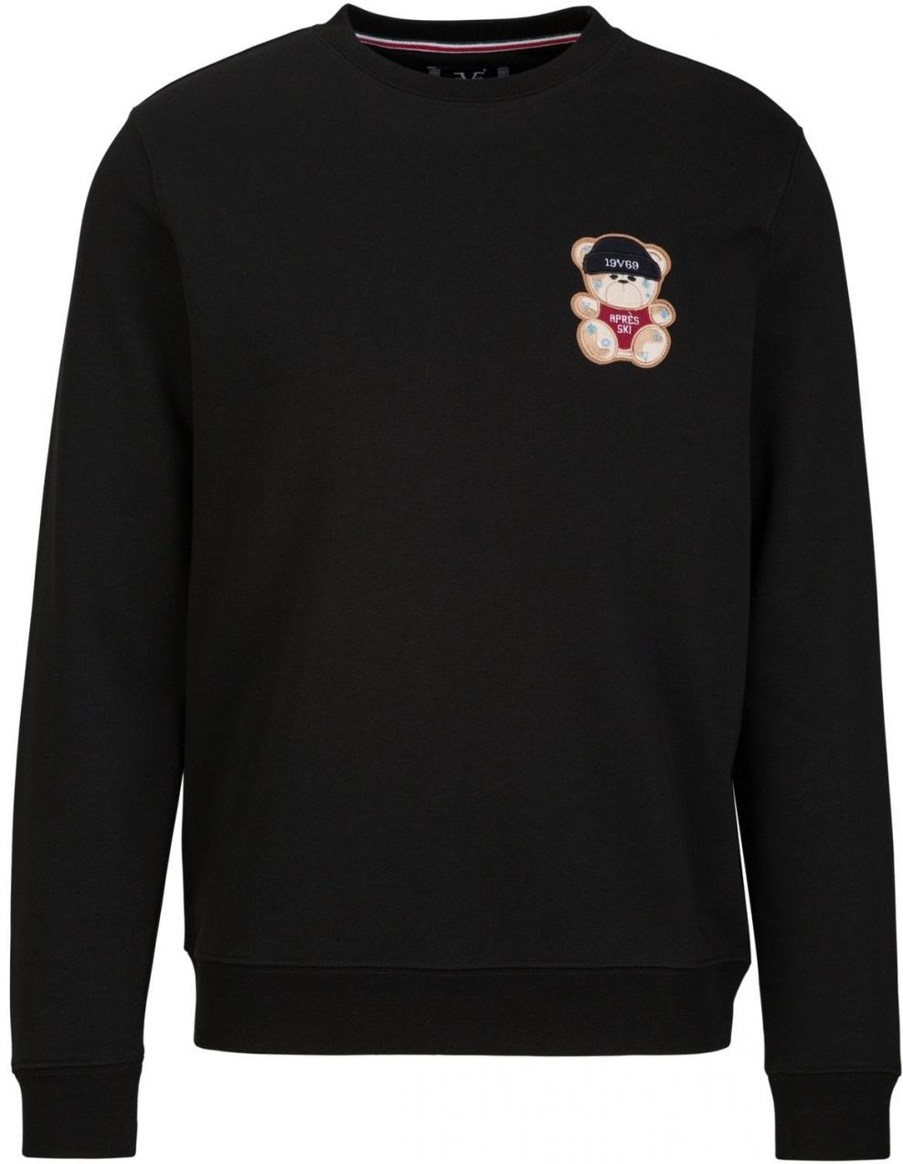 19V69 ITALIA Mikina 'Nico Aprés Ski'  béžová / svetlomodrá / červená / čierna