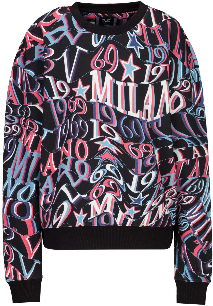 19V69 ITALIA Mikina 'Sinja'  zmiešané farby / čierna