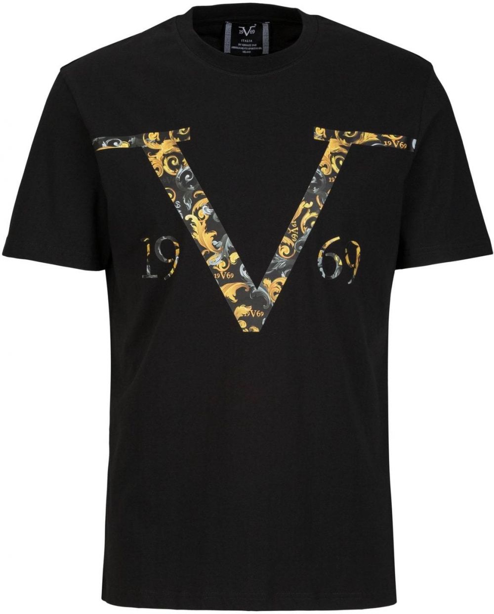 19V69 ITALIA Tričko  žltá / sivá / čierna