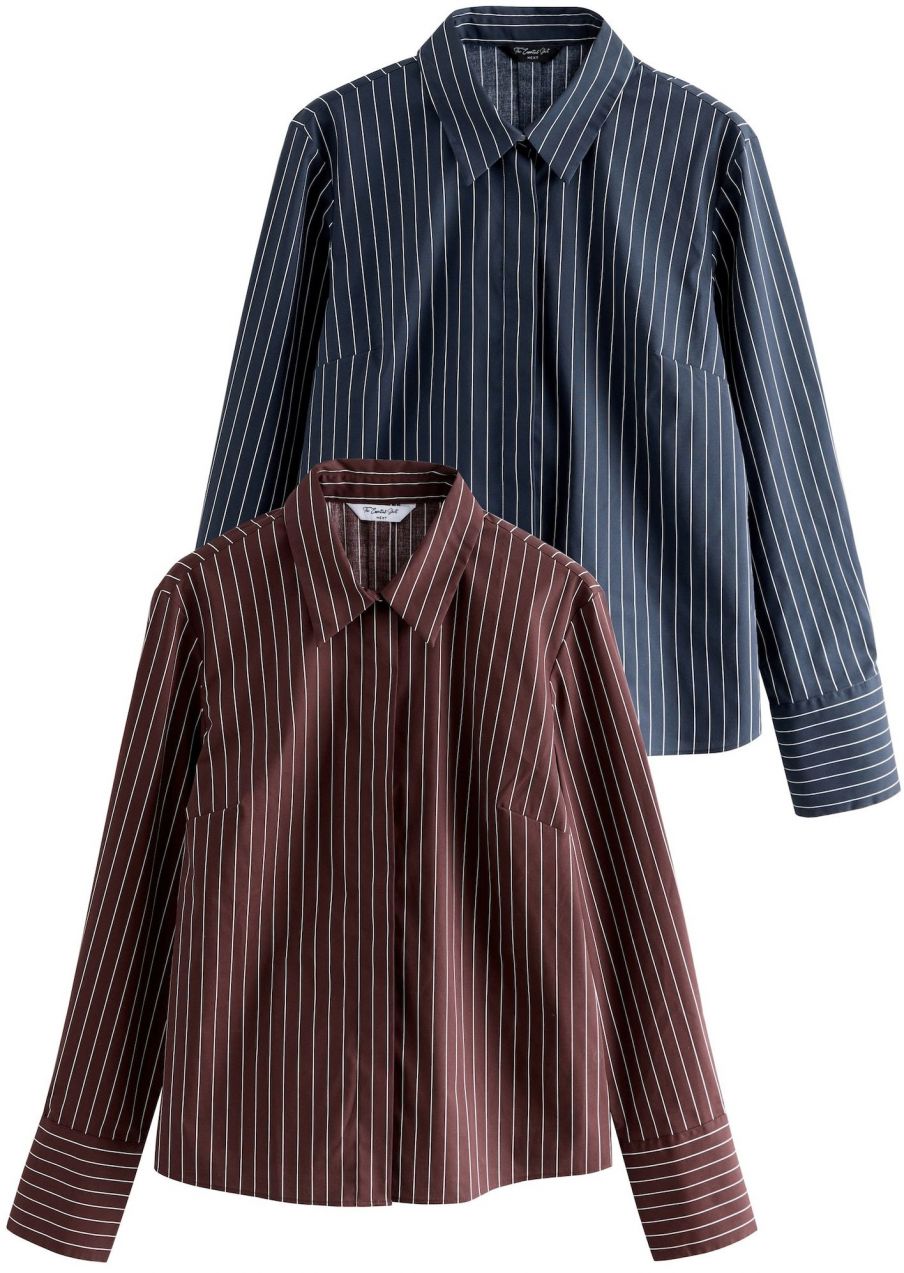 Next Blúzka 'Essential'  námornícka modrá / bordová / biela