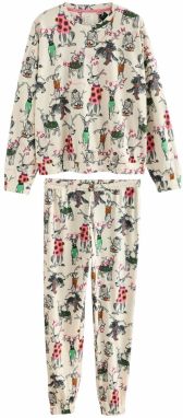 Next Pyžamo  krémová / zelená / malinová / čierna