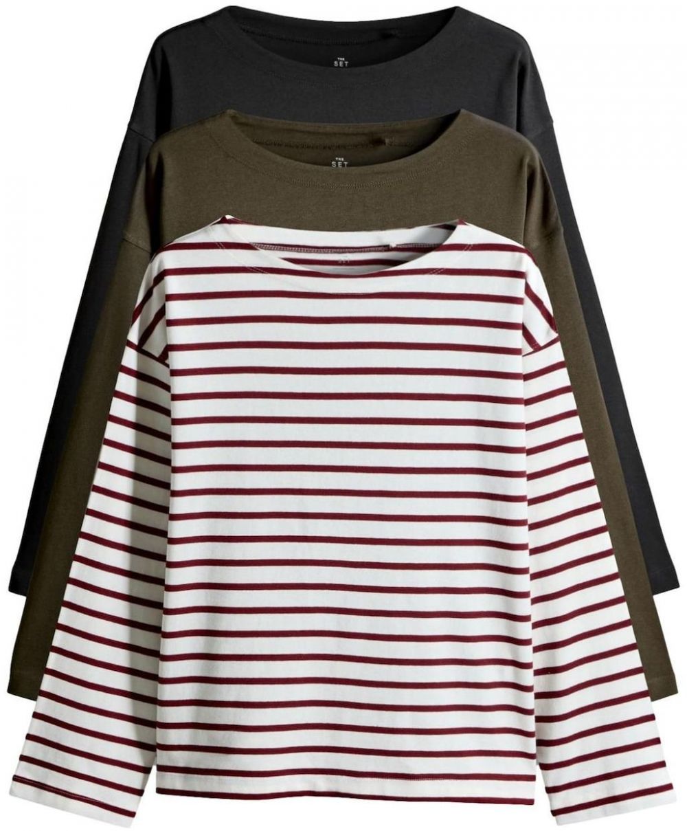 The Set Tričko  zelená / červená / čierna / biela