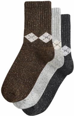 Next Ponožky  svetlosivá / olivová / čierna