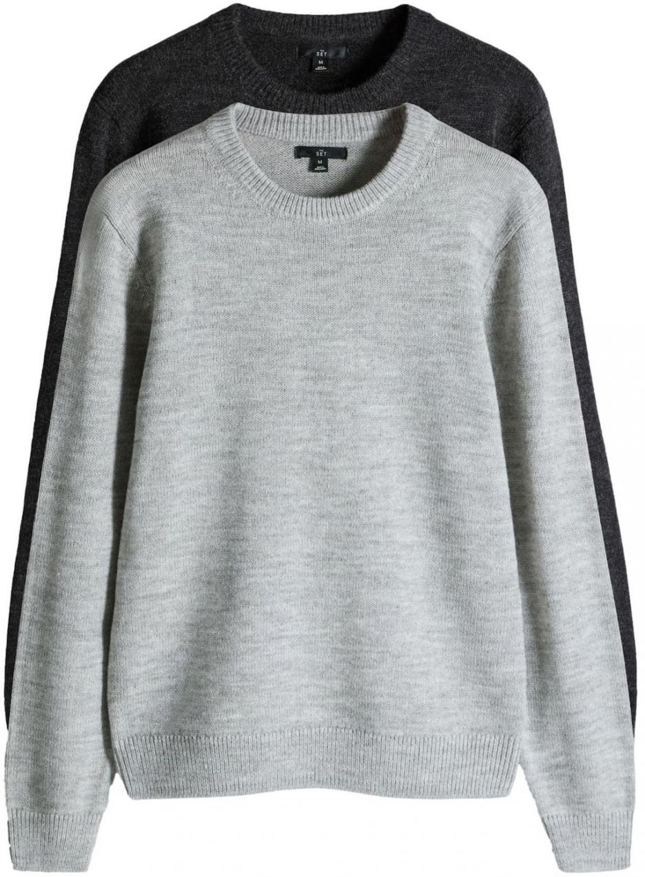 The Set Sveter  svetlosivá / čierna