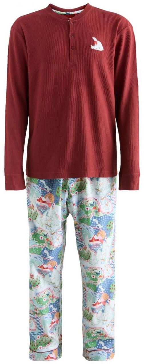 Cath Kidston Dlhé pyžamo  kráľovská modrá / zelená / červená / biela