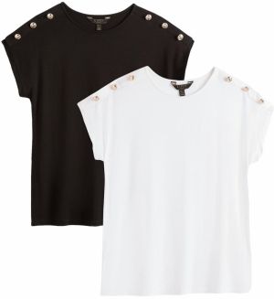 Lipsy Tričko  čierna / biela