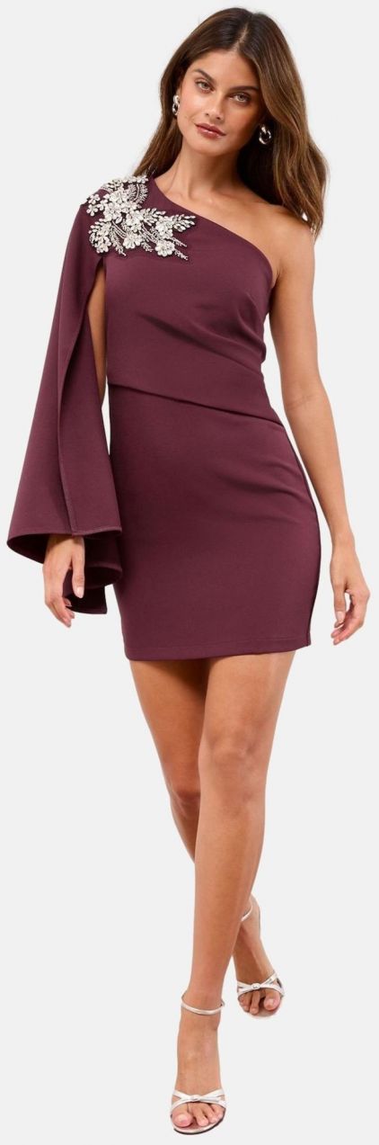 Lipsy Šaty  vínovo červená