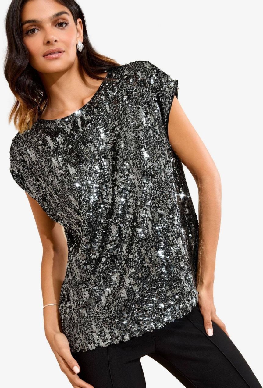 Friends Like These Blúzka  čierna / strieborná