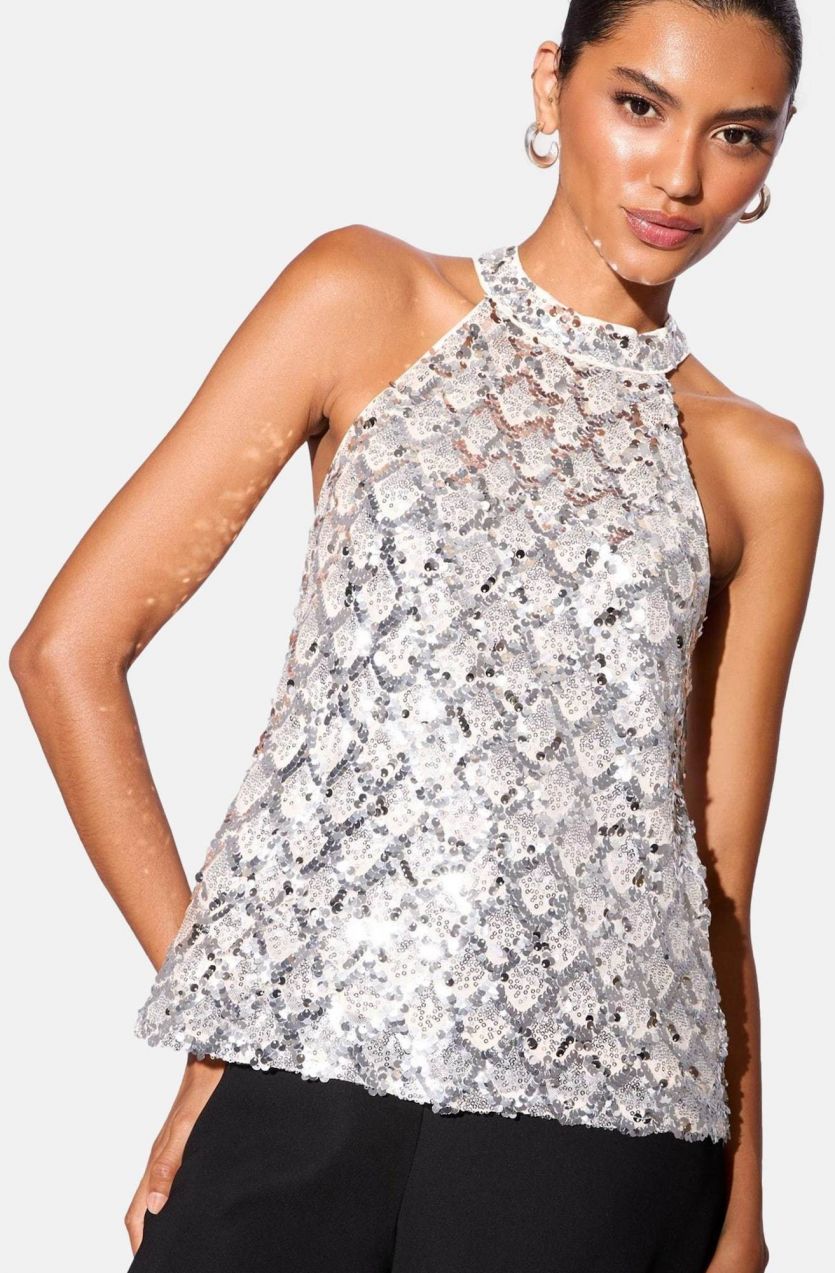 Lipsy Top  šampanské / zlatá