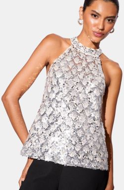 Lipsy Top  šampanské / zlatá