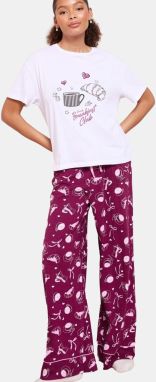 Friends Like These Pyžamo 'Breakfast Club'  ružová / burgundská / čierna / biela